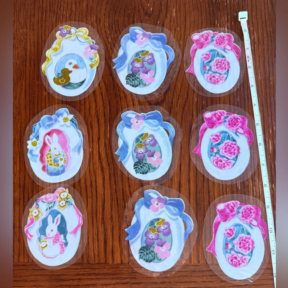 Vintage Easter window cling decorations lot bunnies eggs ducks flowers‎